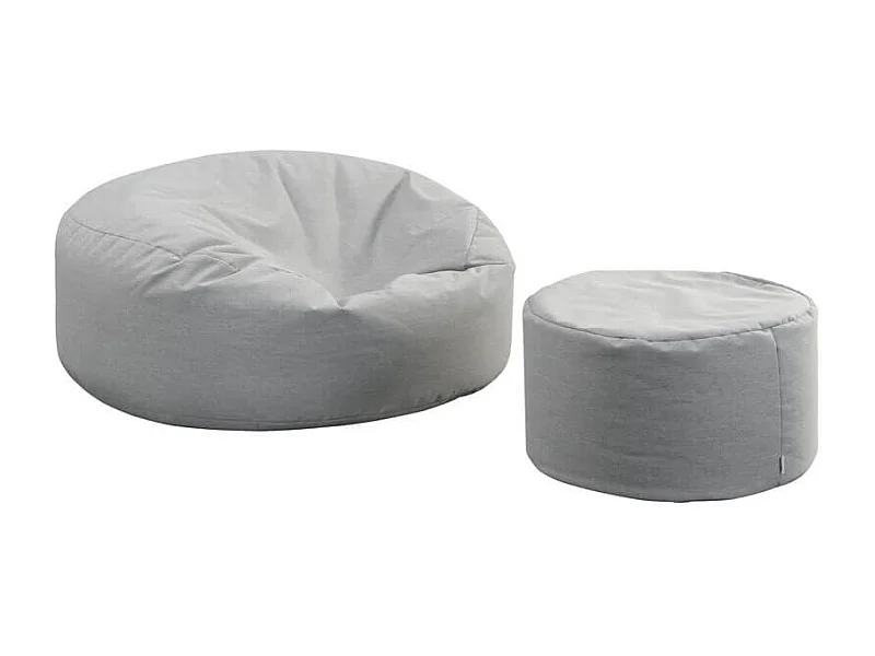 Home Deluxe XXL Outdoor Pouf CLOUD avec tabouret - Gris clair