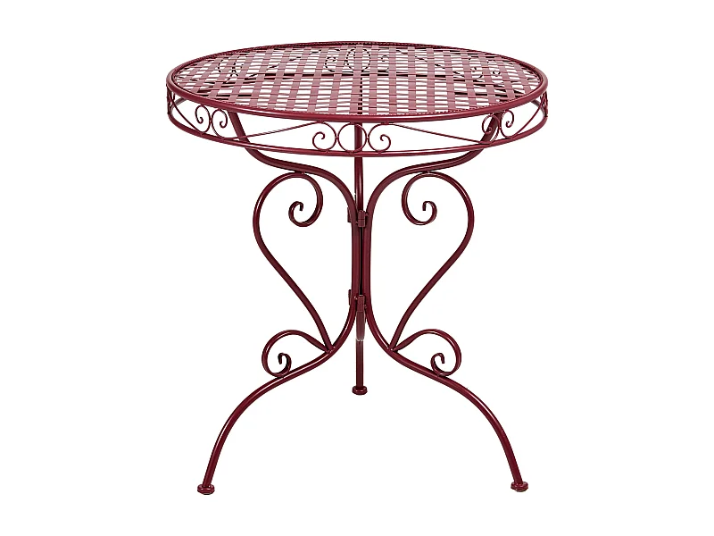 Table bistrot ALBINIA 70 cm 70 cm Métal Rouge Bordeaux