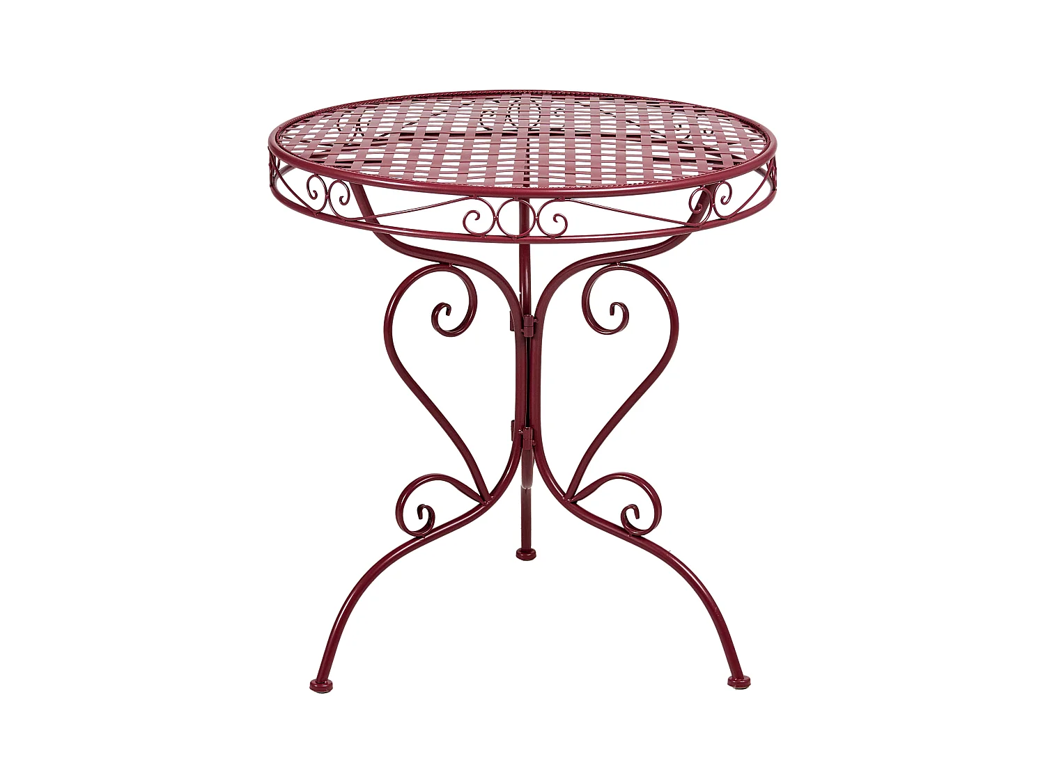 Table bistrot ALBINIA 70 cm 70 cm Métal Rouge Bordeaux