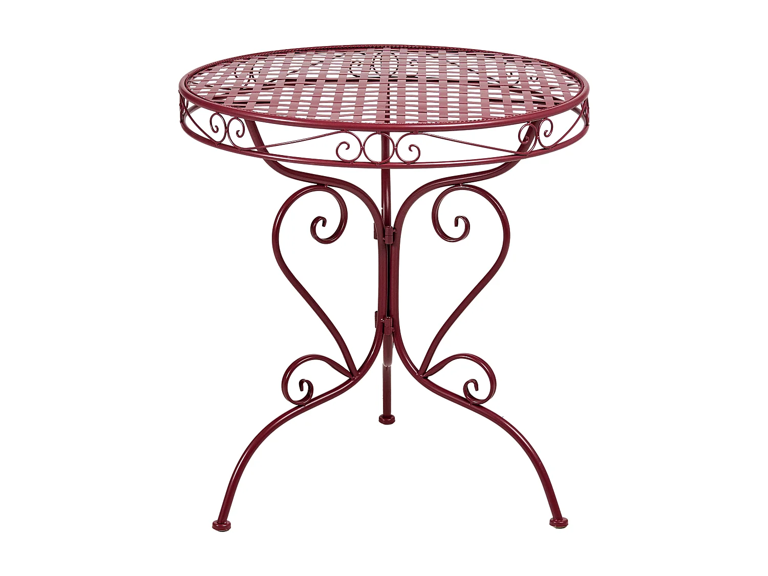 Table bistrot ALBINIA 70 cm 70 cm Métal Rouge Bordeaux