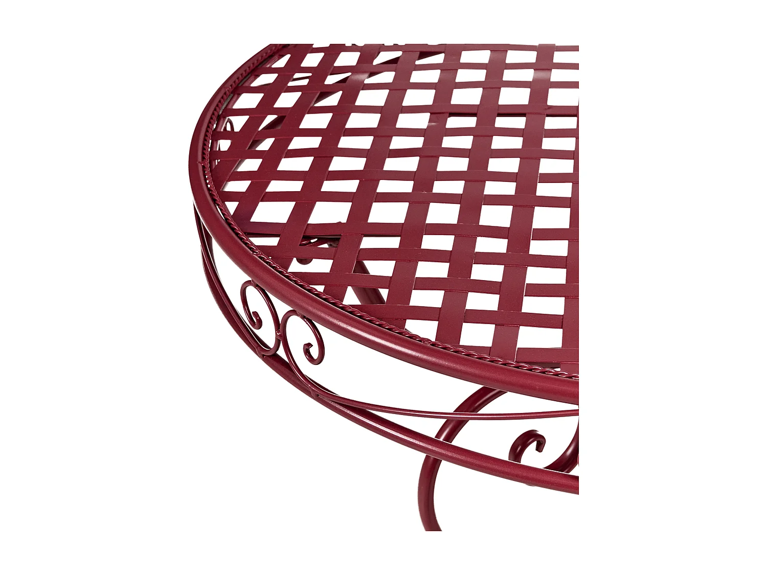 Table bistrot ALBINIA 70 cm 70 cm Métal Rouge Bordeaux