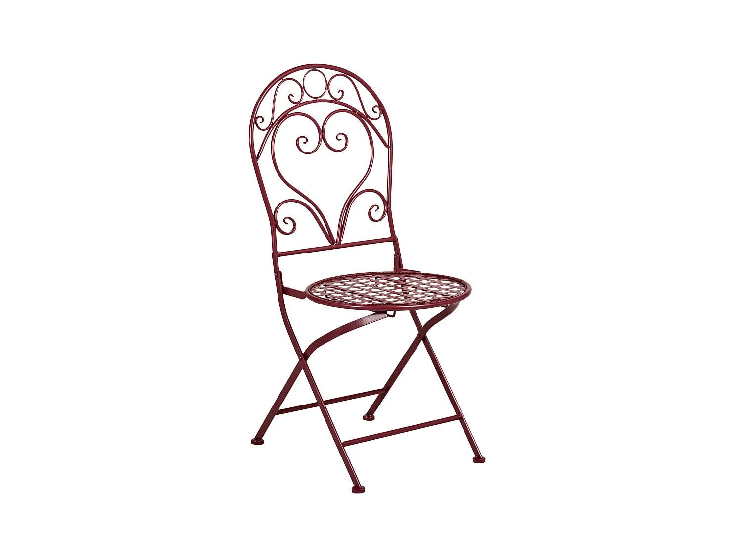 Lot de 2 chaises de jardin ALBINIA Métal Rouge Bordeaux