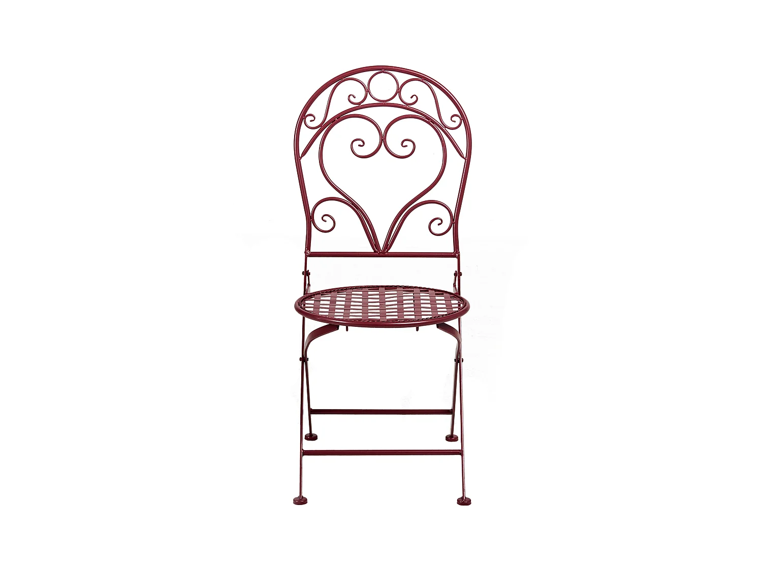 Lot de 2 chaises de jardin ALBINIA Métal Rouge Bordeaux