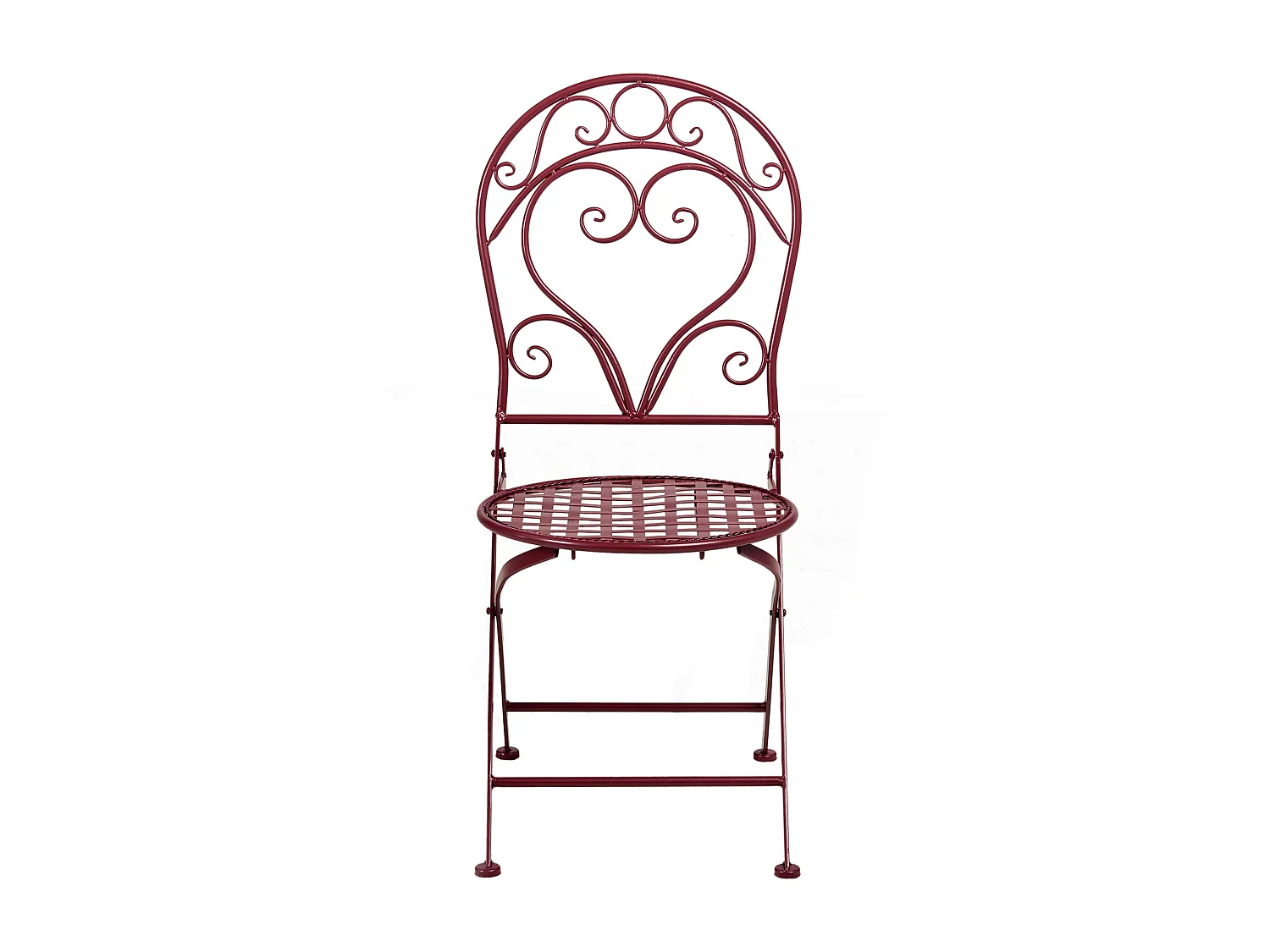 Lot de 2 chaises de jardin ALBINIA Métal Rouge Bordeaux