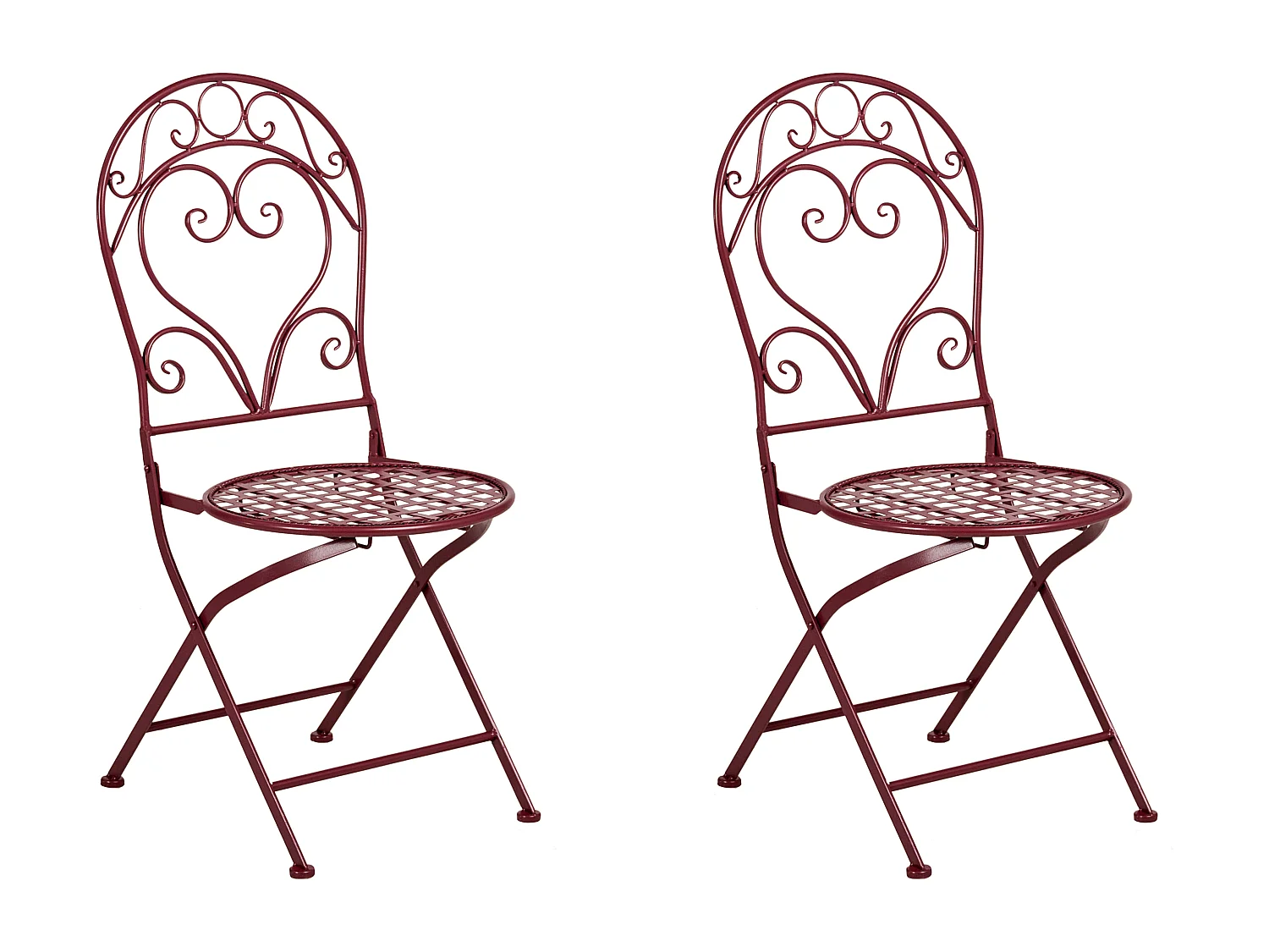 Lot de 2 chaises de jardin ALBINIA Métal Rouge Bordeaux