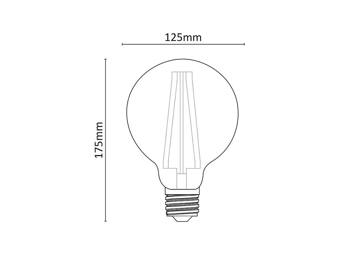 Alcapower - Ampoule LED E27 G125 18 W 3 200 lm, angle de faisceau 320°, classe énergétique C, Ø 125 mm, éclairage instantané, longue durée 4000K