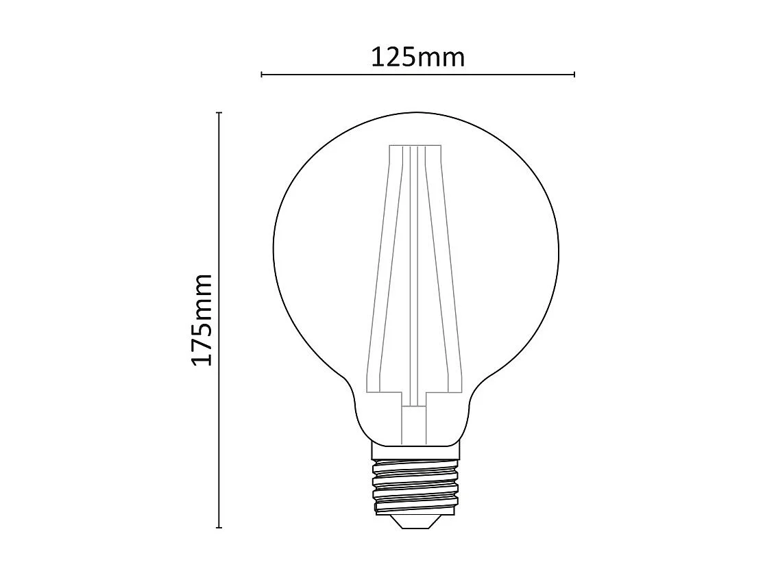 Alcapower - Lâmpada LED E27 G125 18W 3200lm, Ângulo de Feixe de 320°, Classe Energética C, Ø125mm, Luz Instantânea, Longa Duração - 4000K