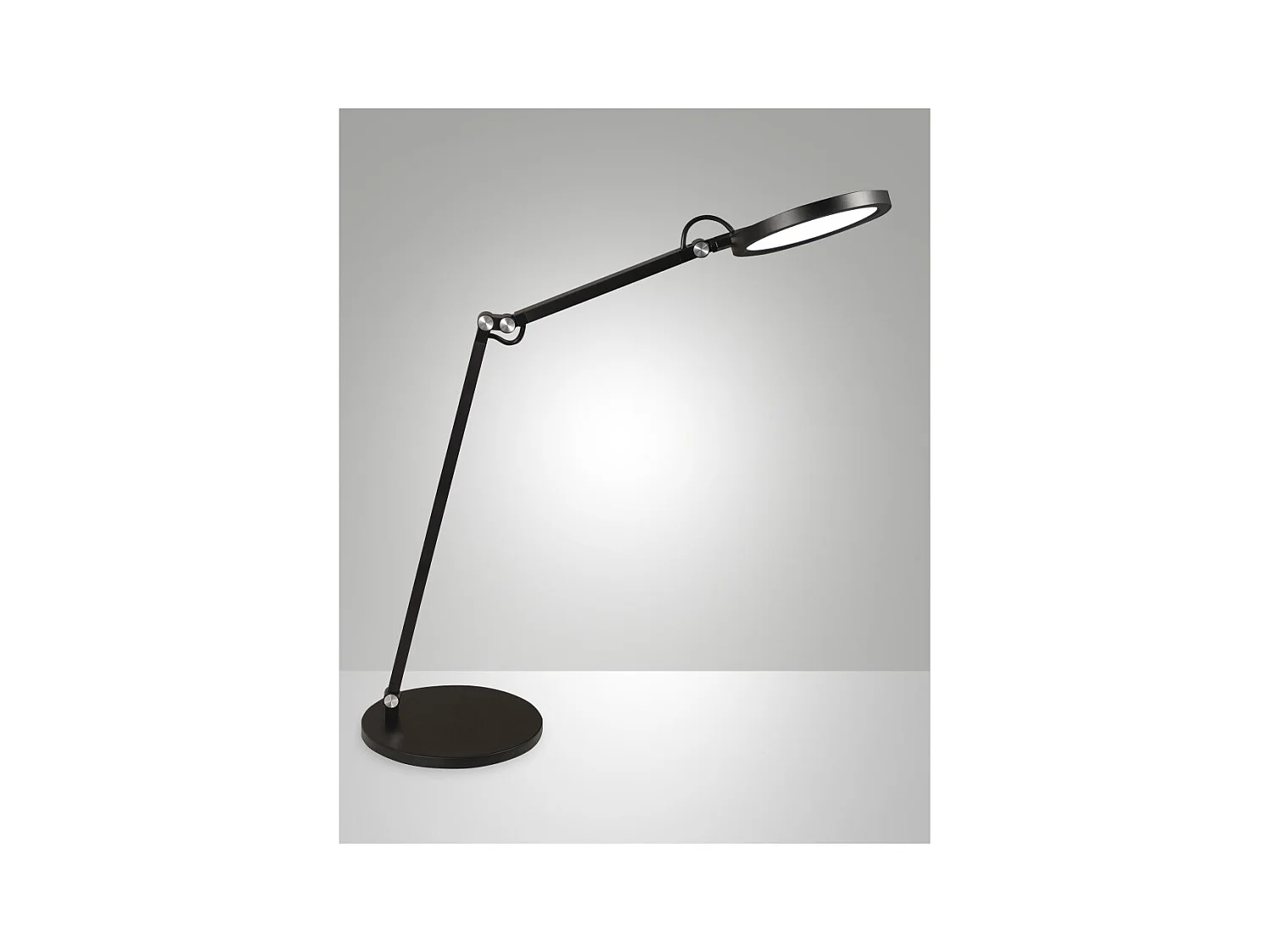Regina - Lampe de table réglable Fabas Luce noire - LED tactile intégrée 9 W à intensité variable CCT (3000K, 4000K, 5 000 K, 6000K)