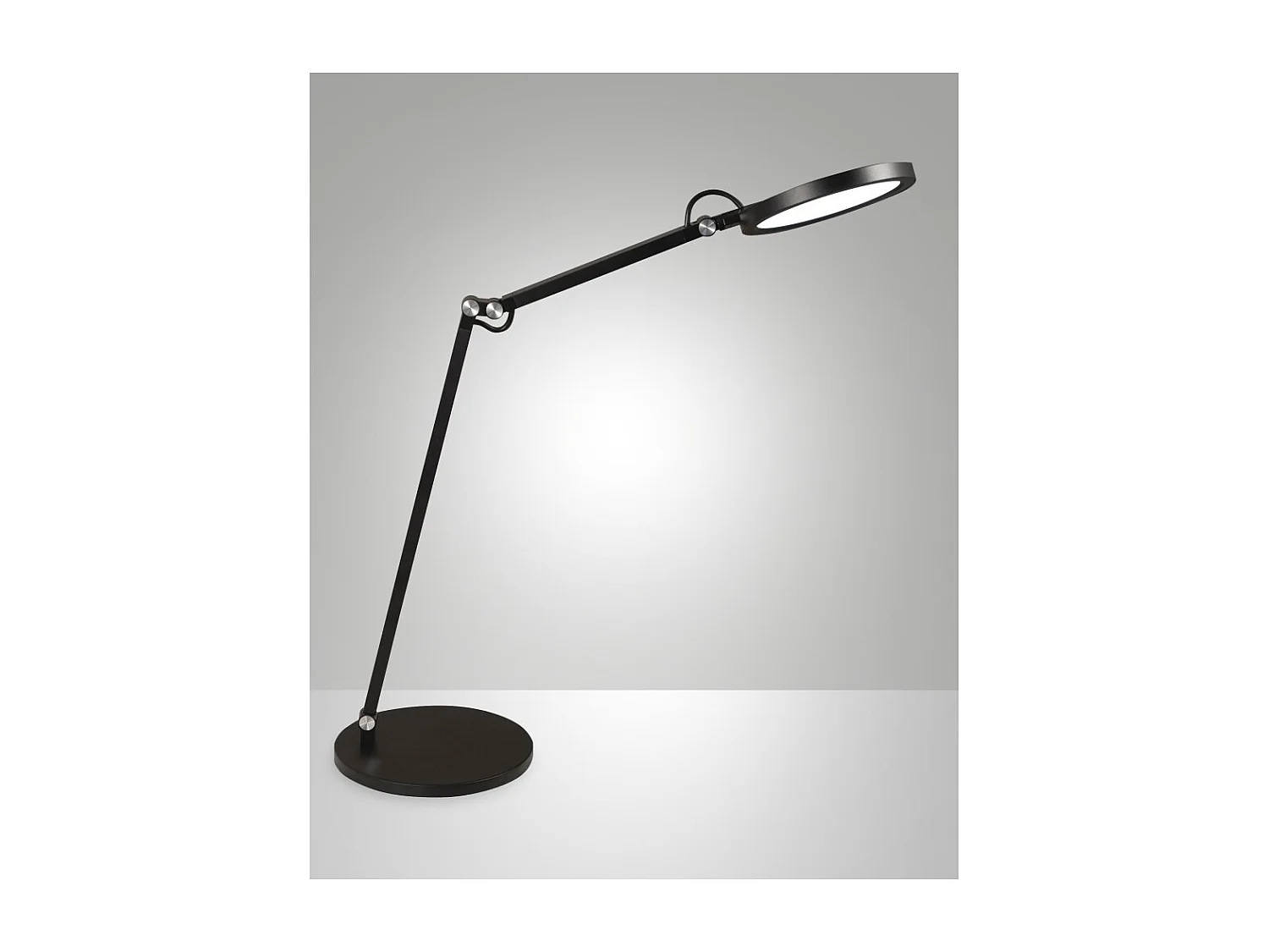 Regina - Lampe de table réglable Fabas Luce noire - LED tactile intégrée 9 W à intensité variable CCT (3000K, 4000K, 5 000 K, 6000K)
