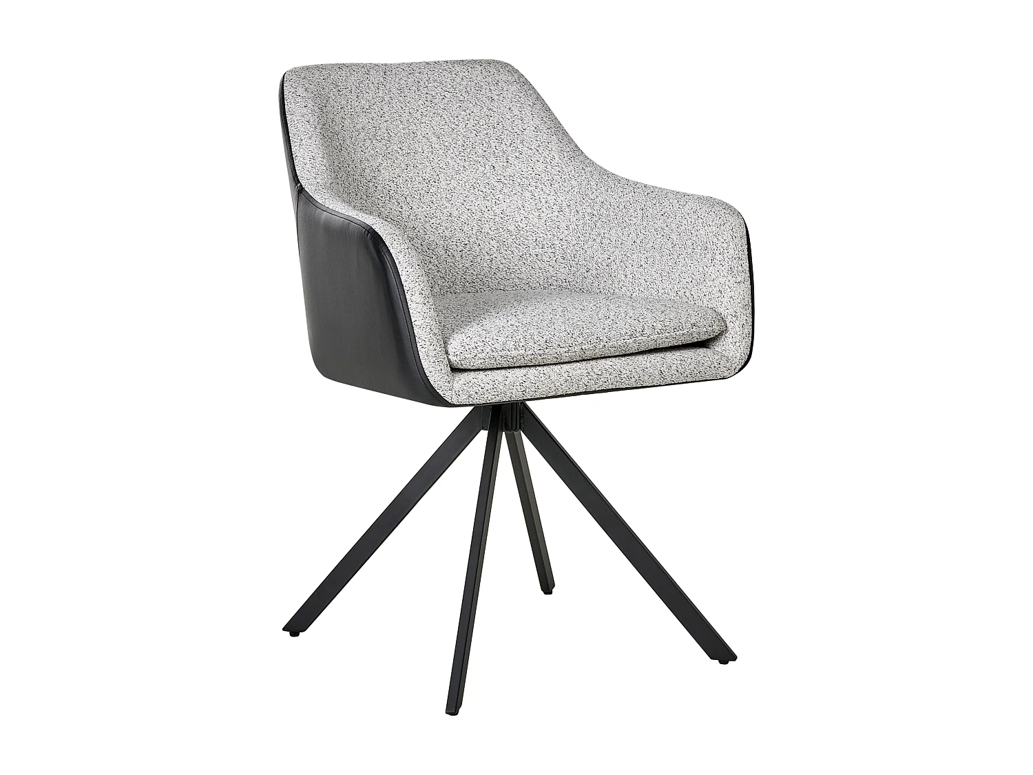 Lot de 2 chaises de salle à manger LITHIA Tissu Noir/blanc