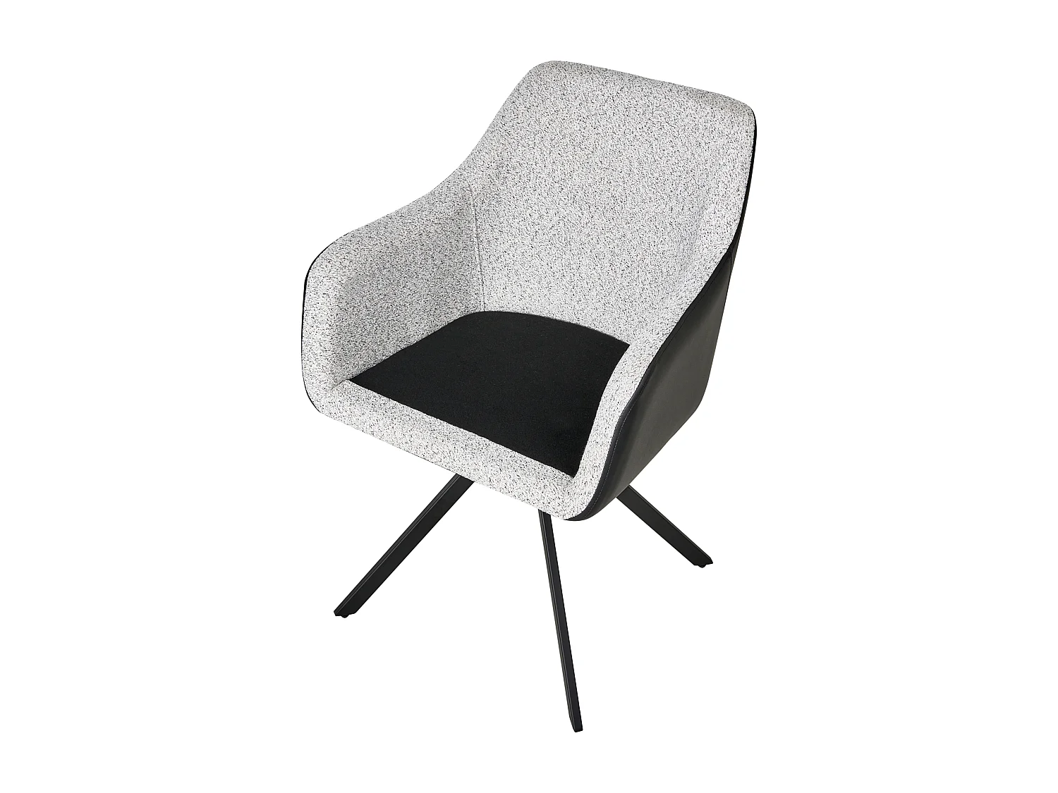 Lot de 2 chaises de salle à manger LITHIA Tissu Noir/blanc