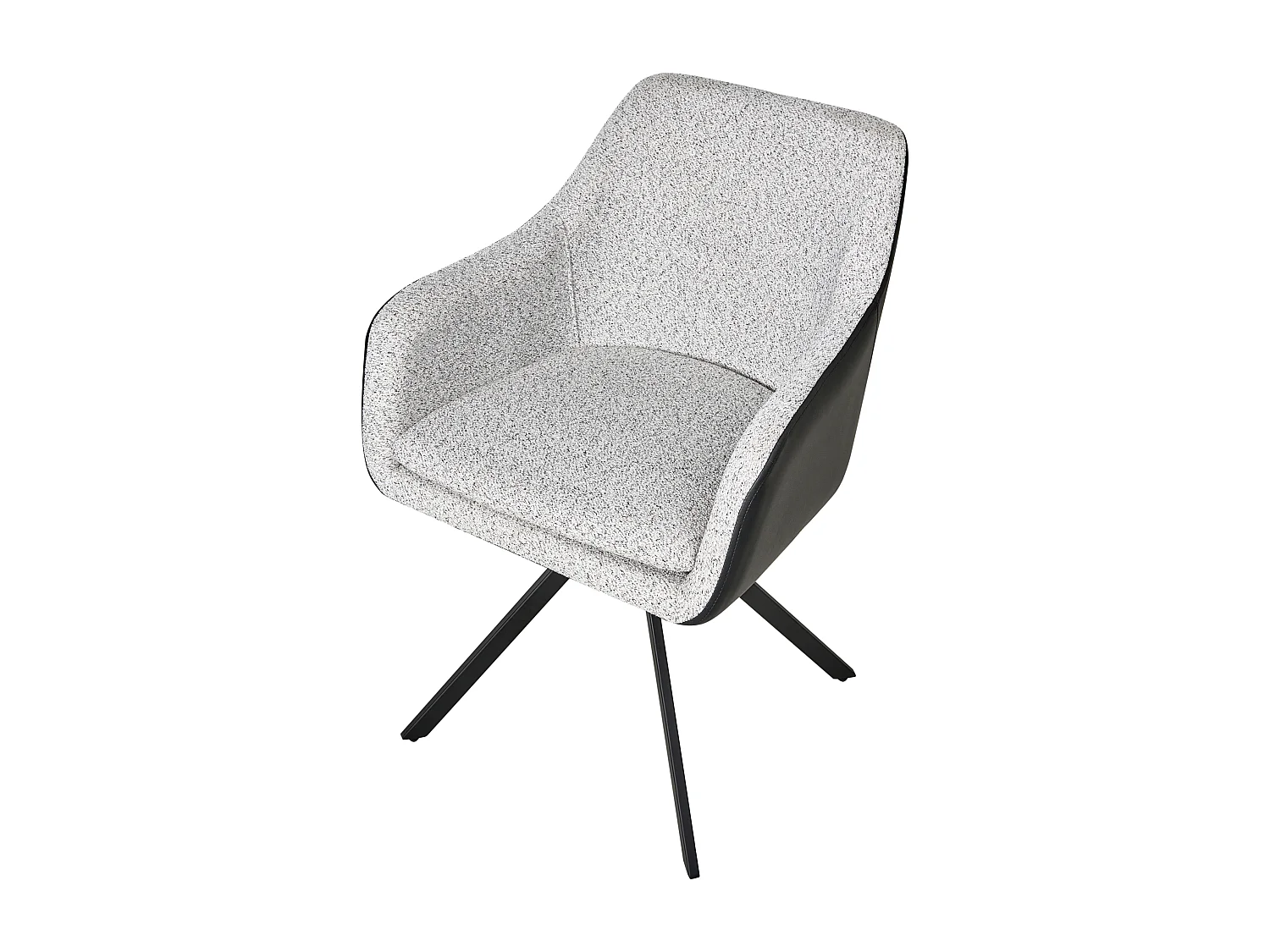 Lot de 2 chaises de salle à manger LITHIA Tissu Noir/blanc