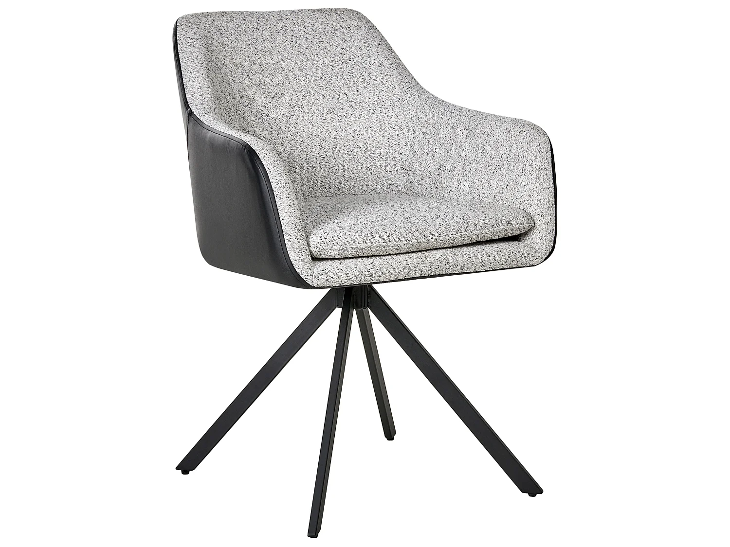 Lot de 2 chaises de salle à manger LITHIA Tissu Noir/blanc