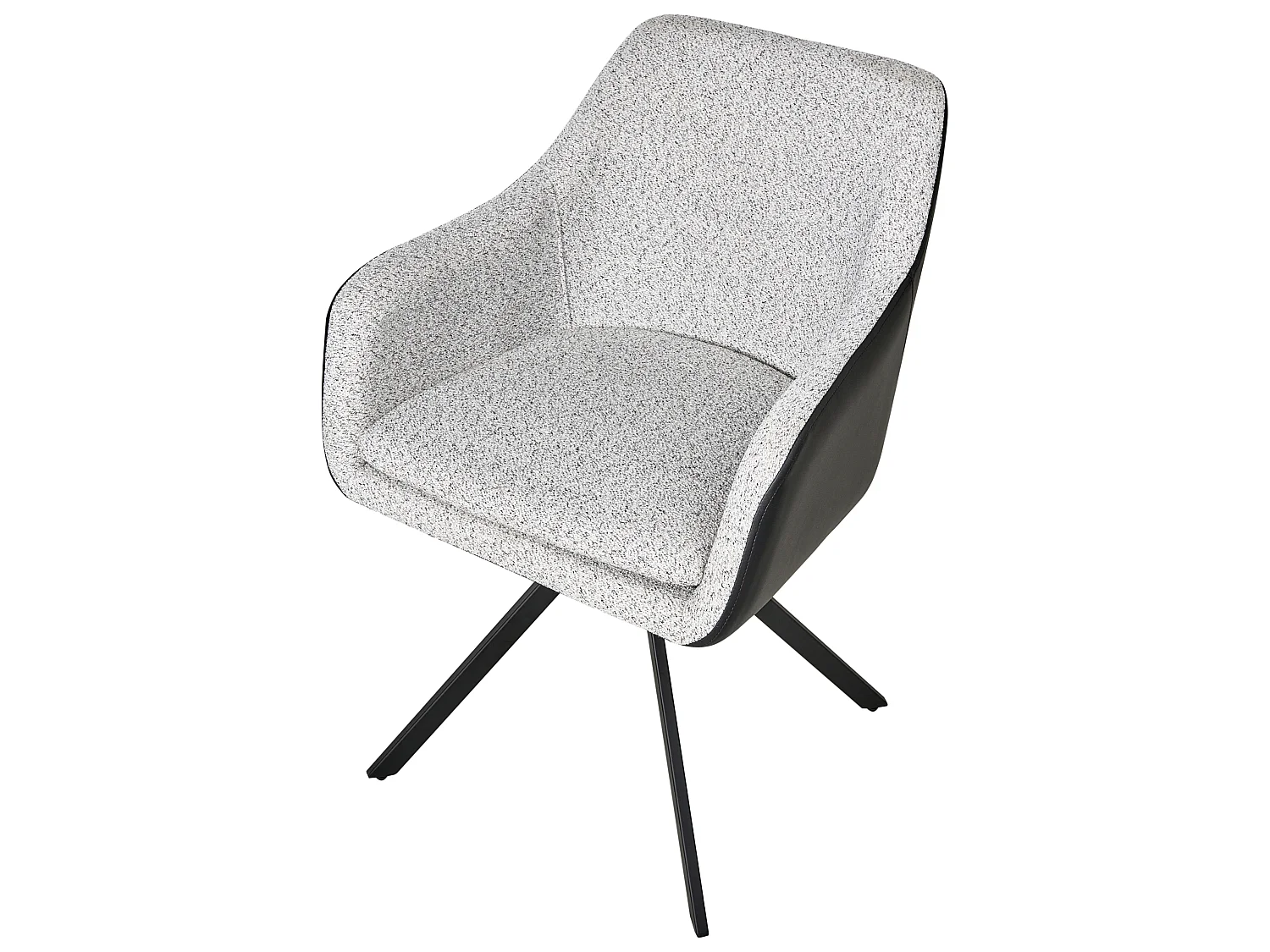 Lot de 2 chaises de salle à manger LITHIA Tissu Noir/blanc