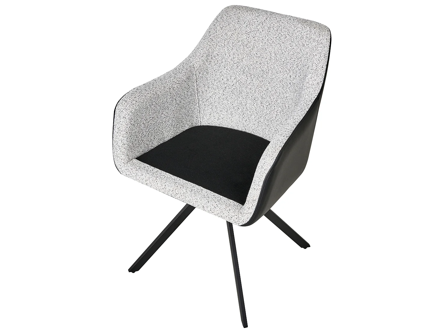 Lot de 2 chaises de salle à manger LITHIA Tissu Noir/blanc