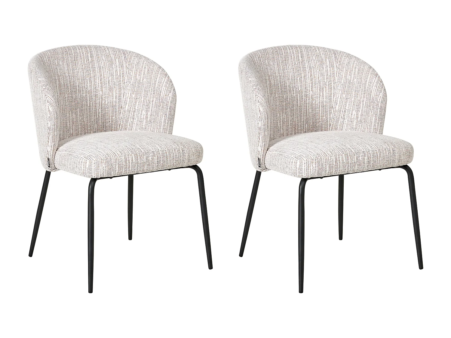 Lot de 2 chaises de salle à manger ZANA Tissu Multicolore