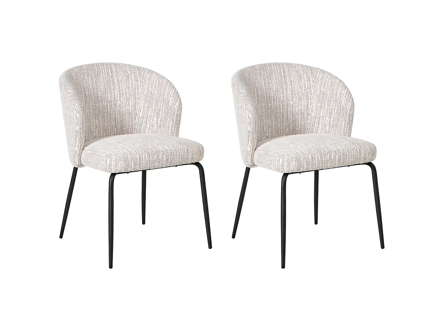 Lot de 2 chaises de salle à manger ZANA Tissu Multicolore