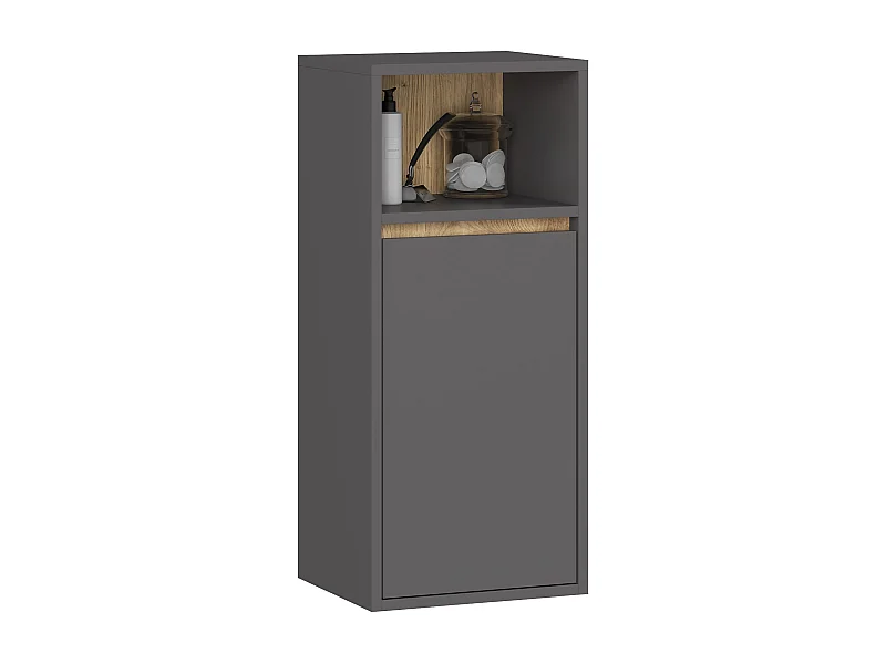 Mobile bagno sospeso VAMI Grigio Grafite, Rovere Artisan 35 cm 1 anta 35x30x80 cm