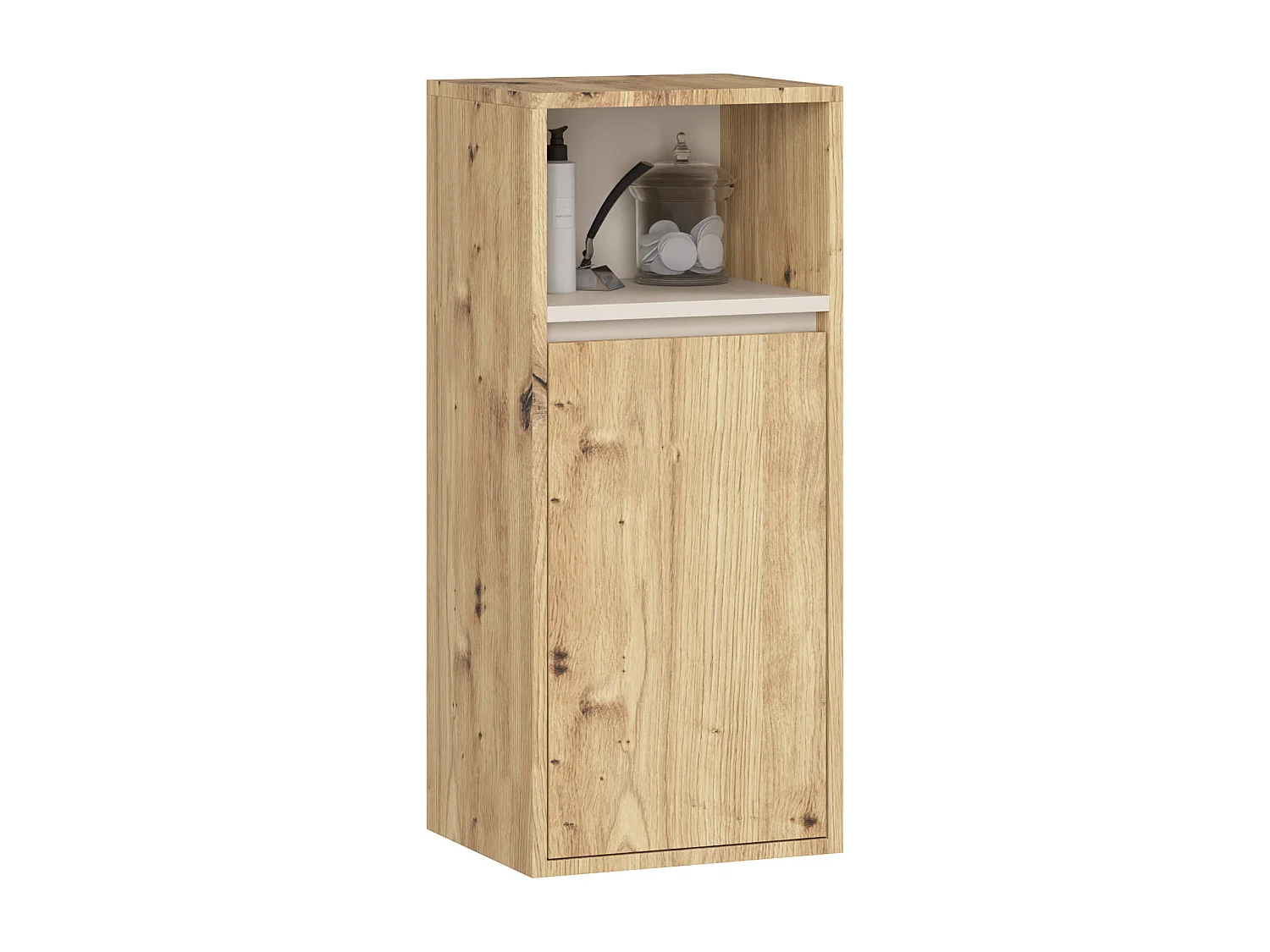 Badezimmer-Hängeschrank VAMI Artisan Eiche, Kaschmir 35 cm 1 Tür 3 Regalböden B35xH80xT30 cm