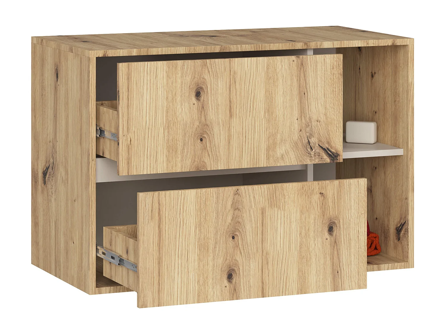 Hangende Wastafel Onderkast VAMI W90 / Wastafel Onderbouw Kast / Badkamer Kastje / Artisan Eik - Kasjmier / AKORD Furniture Factory / 90x60x45,5 cm