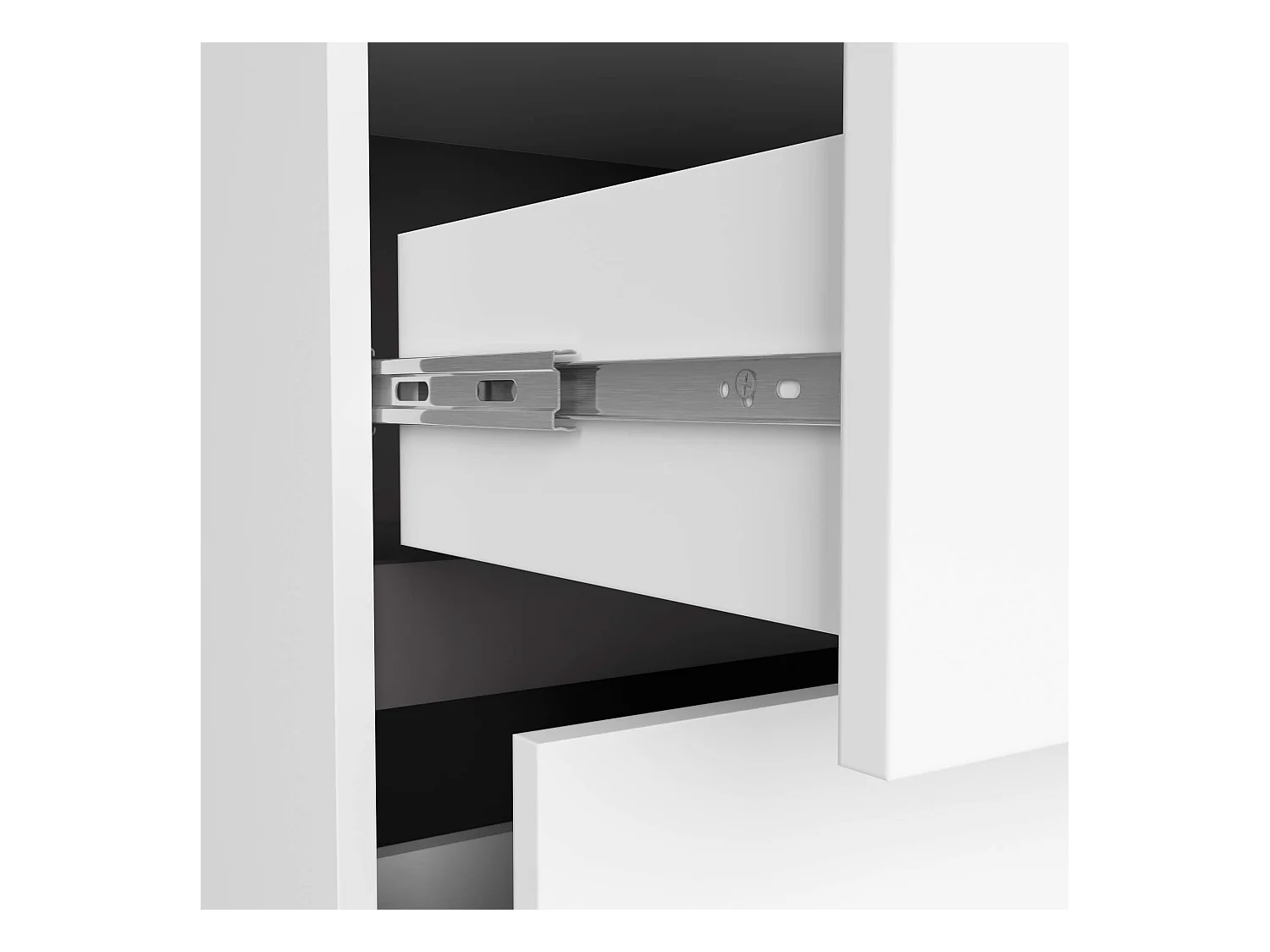 Meuble avec vasque à poser VAMI suspendu Blanche 90 cm 2 tiroirs intérieur Gris Graphite 2 étagères 90x45,5x60 cm