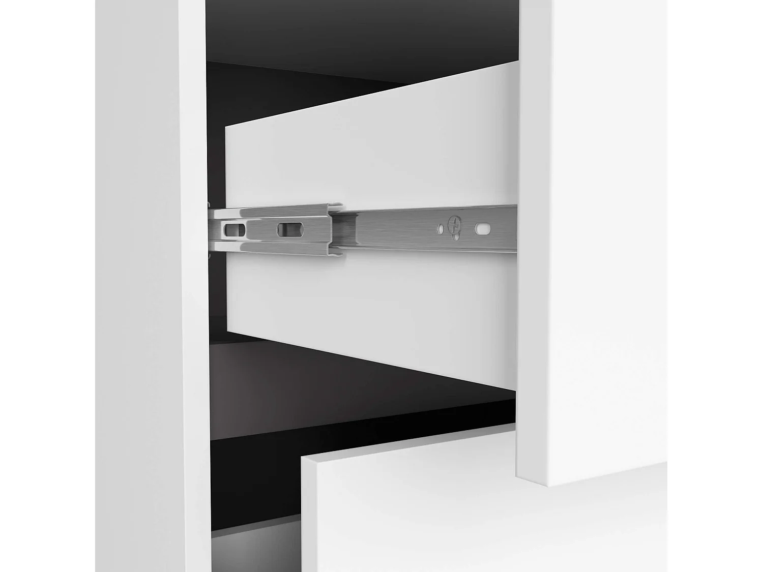 Meuble avec vasque à poser VAMI suspendu Blanche 90 cm 2 tiroirs intérieur Gris Graphite 2 étagères 90x45,5x60 cm