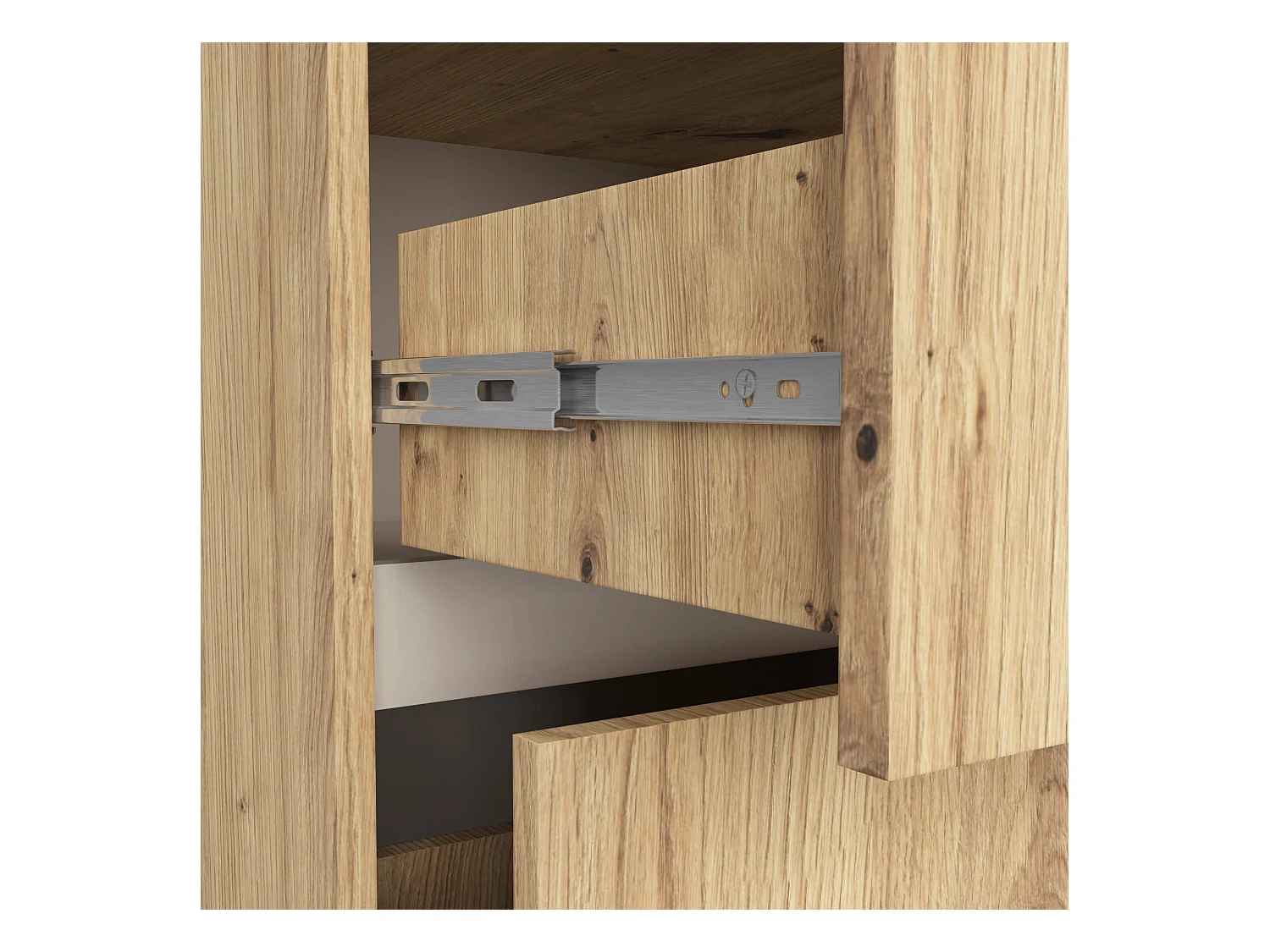 Meuble avec vasque à poser VAMI suspendu Chêne Artisan 90 cm 2 tiroirs intérieur Cachmire 2 étagères 90x45,5x60 cm