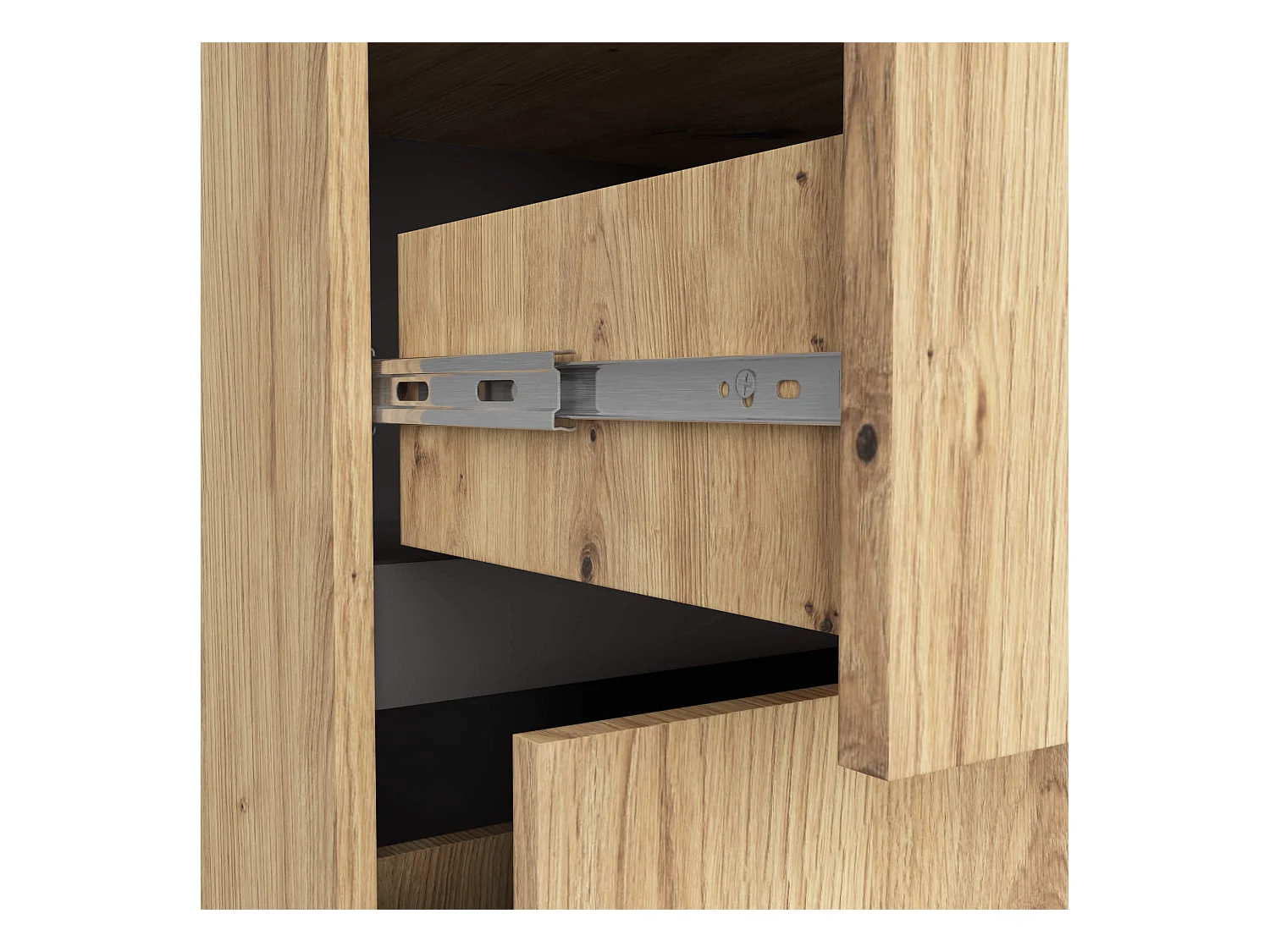 Hängender Waschbeckenunterschrank VAMI für Waschbecken Artisan Eiche, Graphitgrau 90 cm 2 Schubladen B90xH60xT45,5 cm