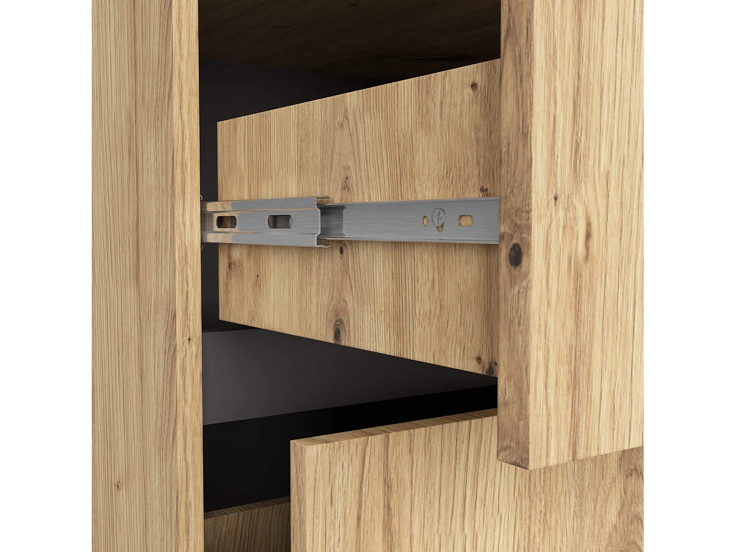 Hangende Wastafel Onderkast VAMI W90 / Wastafel Onderbouw Kast / Badkamer Kastje / Artisan Eik - Grafietgrijs / AKORD Furniture Factory / 90x60x45,5 cm