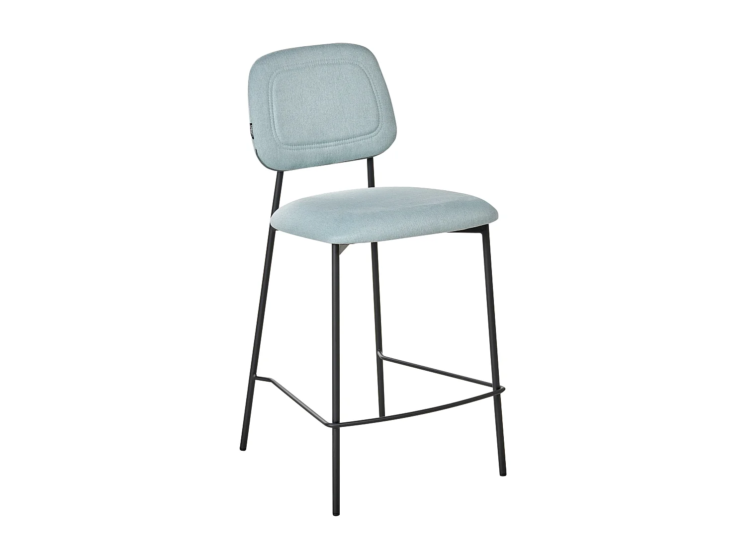 Lot de 2 chaises de bar DUETTE Tissu Bleu clair