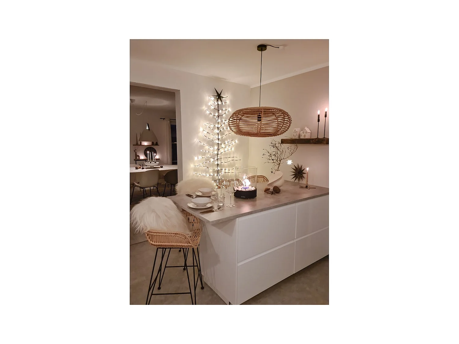 Planika - Cheminée bioéthanol de table Chantico Glassfire Cheminée bioéthanol portable avec technologie Commerce, verre cylindrique