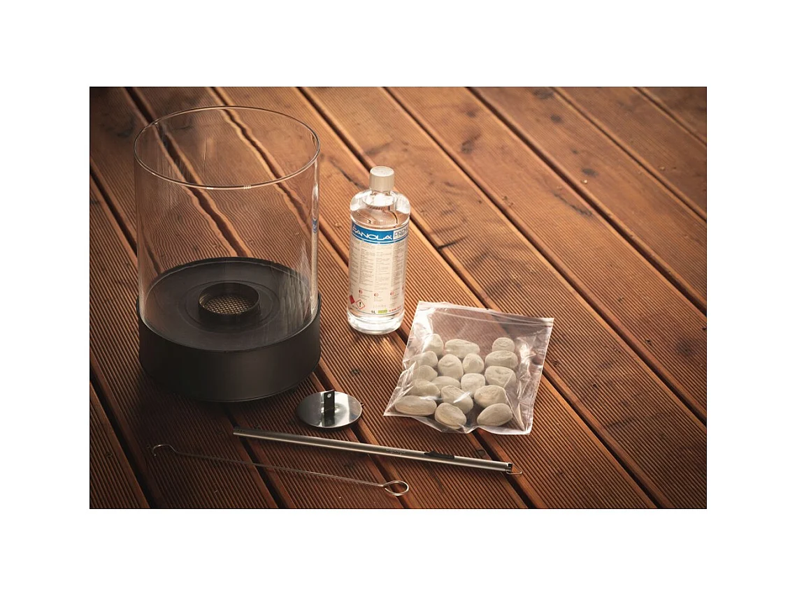 Planika - Cheminée bioéthanol de table Chantico Glassfire Cheminée bioéthanol portable avec technologie Commerce, verre cylindrique