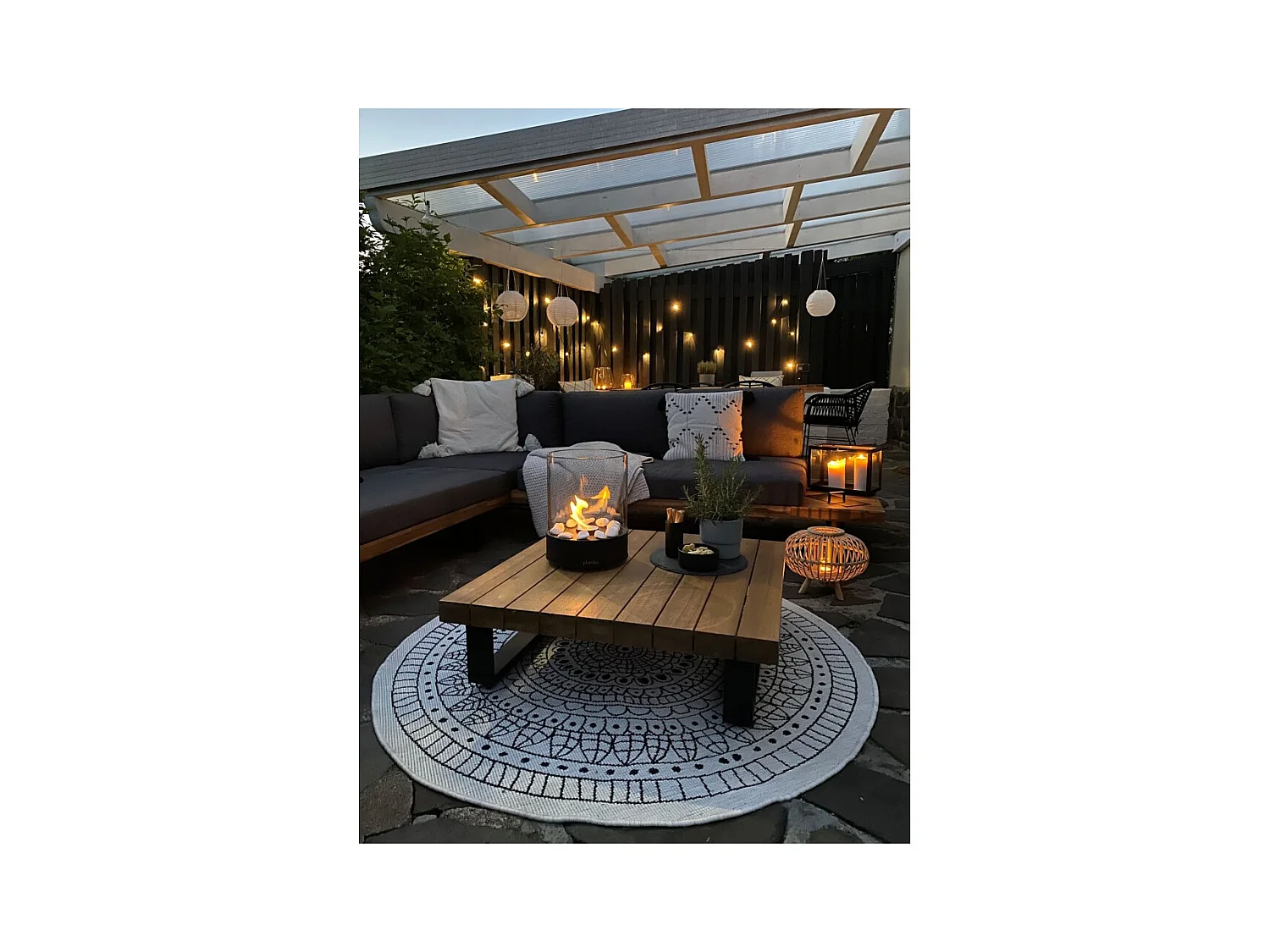 Planika - Cheminée bioéthanol de table Chantico Glassfire Cheminée bioéthanol portable avec technologie Commerce, verre cylindrique