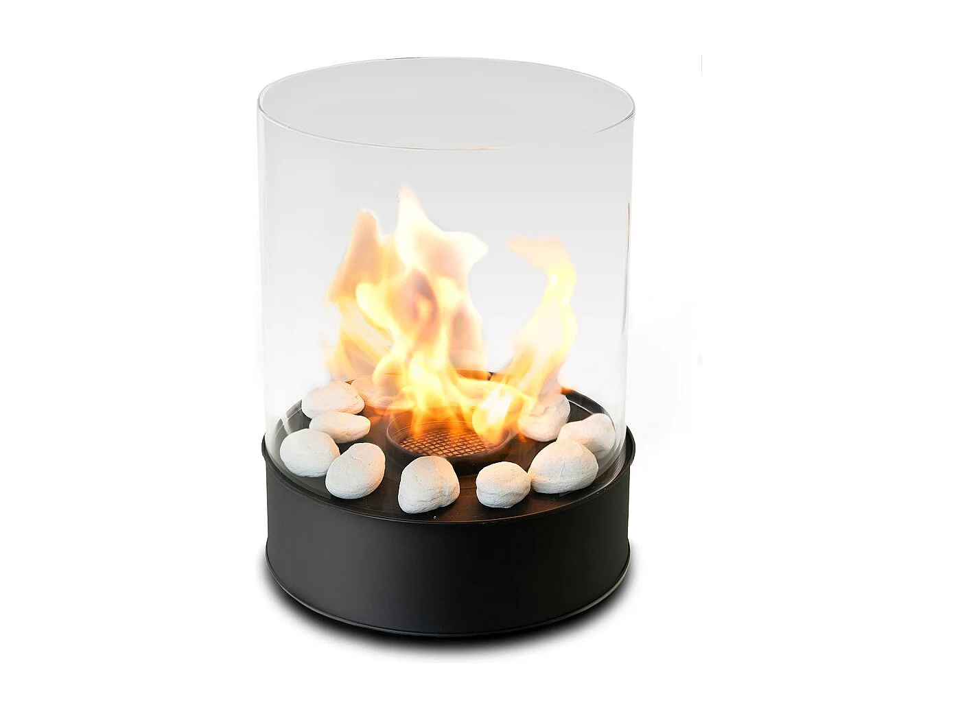 Planika - Biocamino da Tavolo Chantico Glassfire Caminetto a Bioetanolo Portatile con Tecnologia Commerce, Cilindrico in Vetro