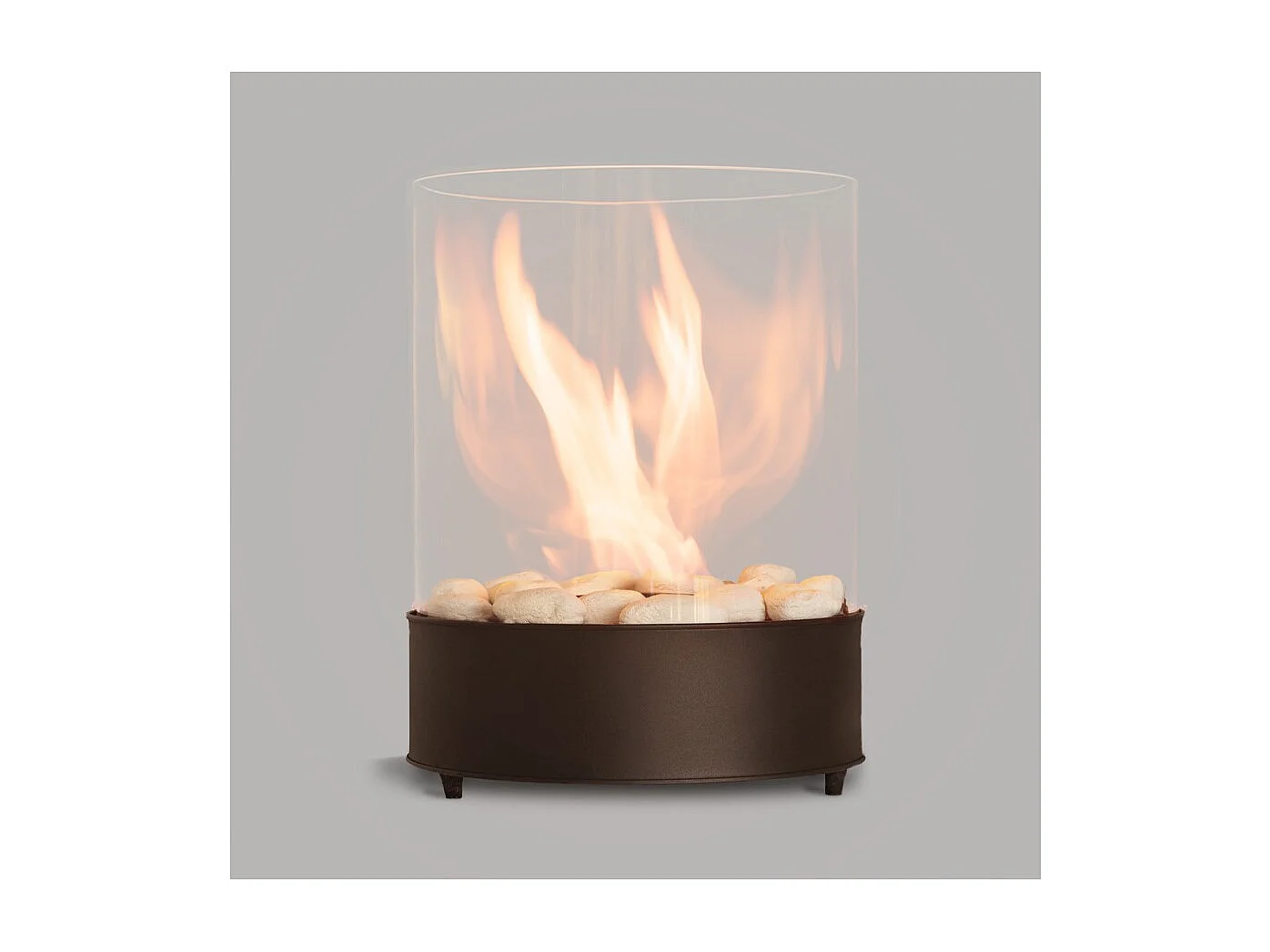 Planika - Biocamino da Tavolo Chantico Glassfire Caminetto a Bioetanolo Portatile con Tecnologia Commerce, Cilindrico in Vetro