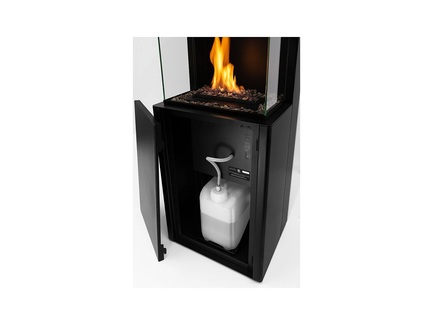 Planika - Cheminée bioéthanol Arcticon BEV sans conduit, télécommande, flammes réelles, design panoramique - Noir