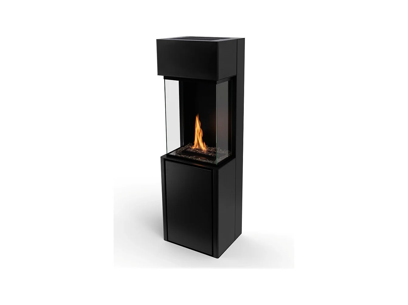 Planika - Arcticon BEV Ventless Bio-ethanol Haard, Afstandsbediening, Echte Vlam, Panoramisch Design - Zwart