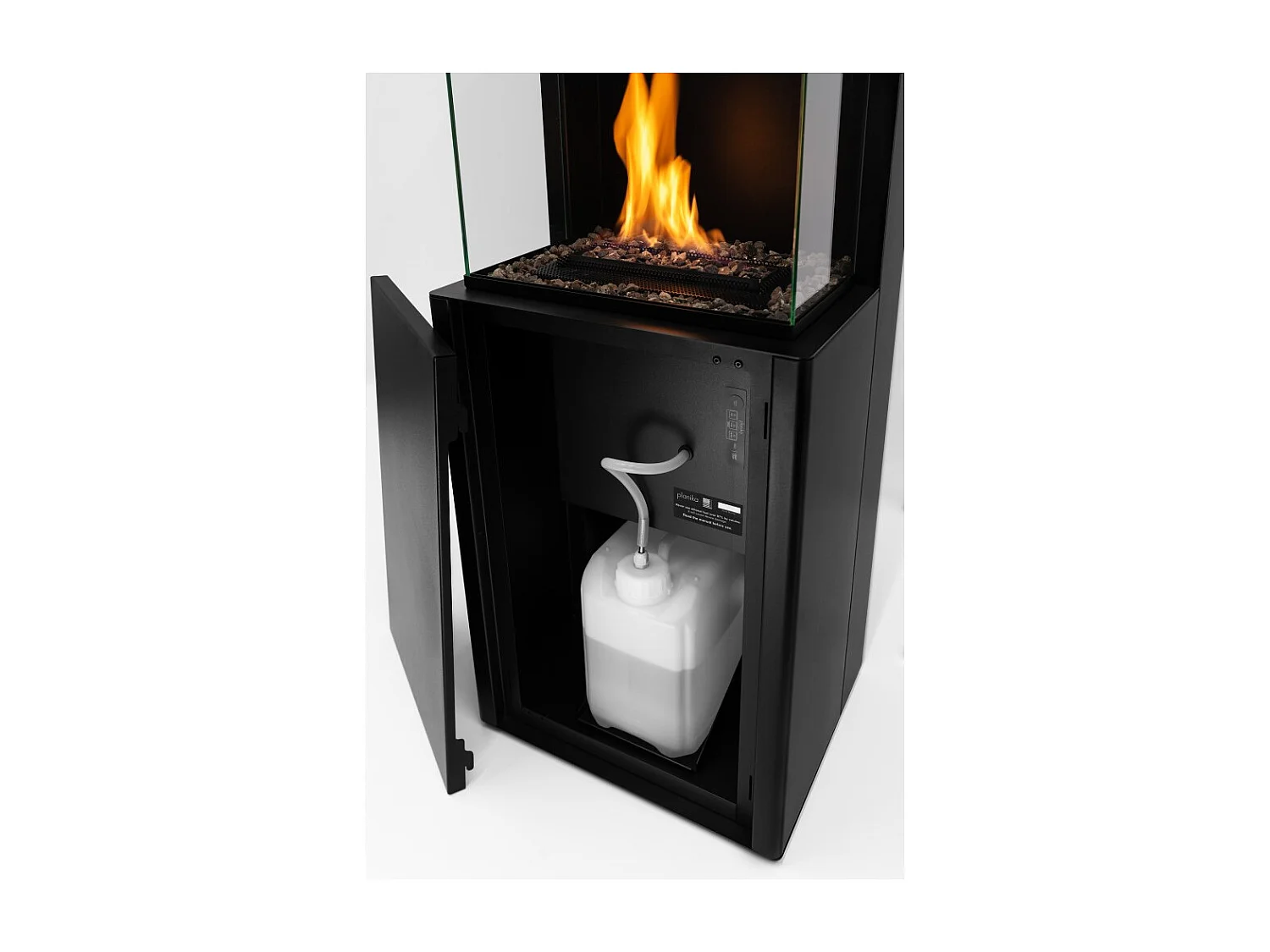 Planika - Cheminée bioéthanol Arcticon BEV sans conduit, télécommande, flammes réelles, design panoramique - Noir