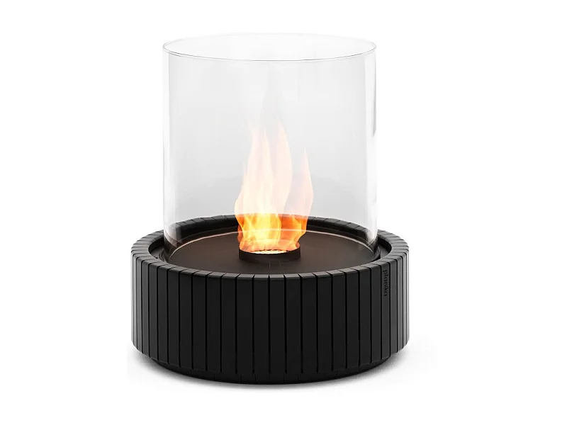 Planika - Chimenea portátil de bioetanol de sobremesa Lotus con tecnología Commerce, vidrio cilíndrico