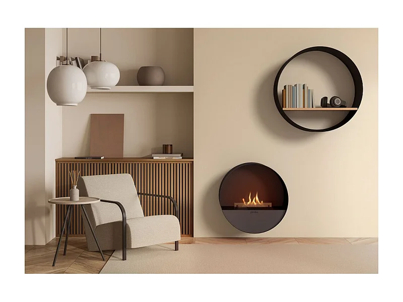 Planika - Chimenea de bioetanol de pared y suelo sin ventilación BEV, con burbujas, control remoto, de acero, para pared y suelo