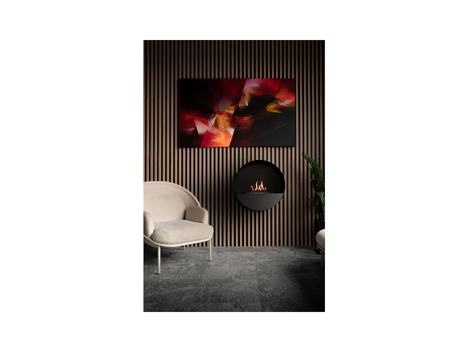 Planika - Cheminée bioéthanol murale et au sol sans conduit BEV, télécommande, acier, mur et sol