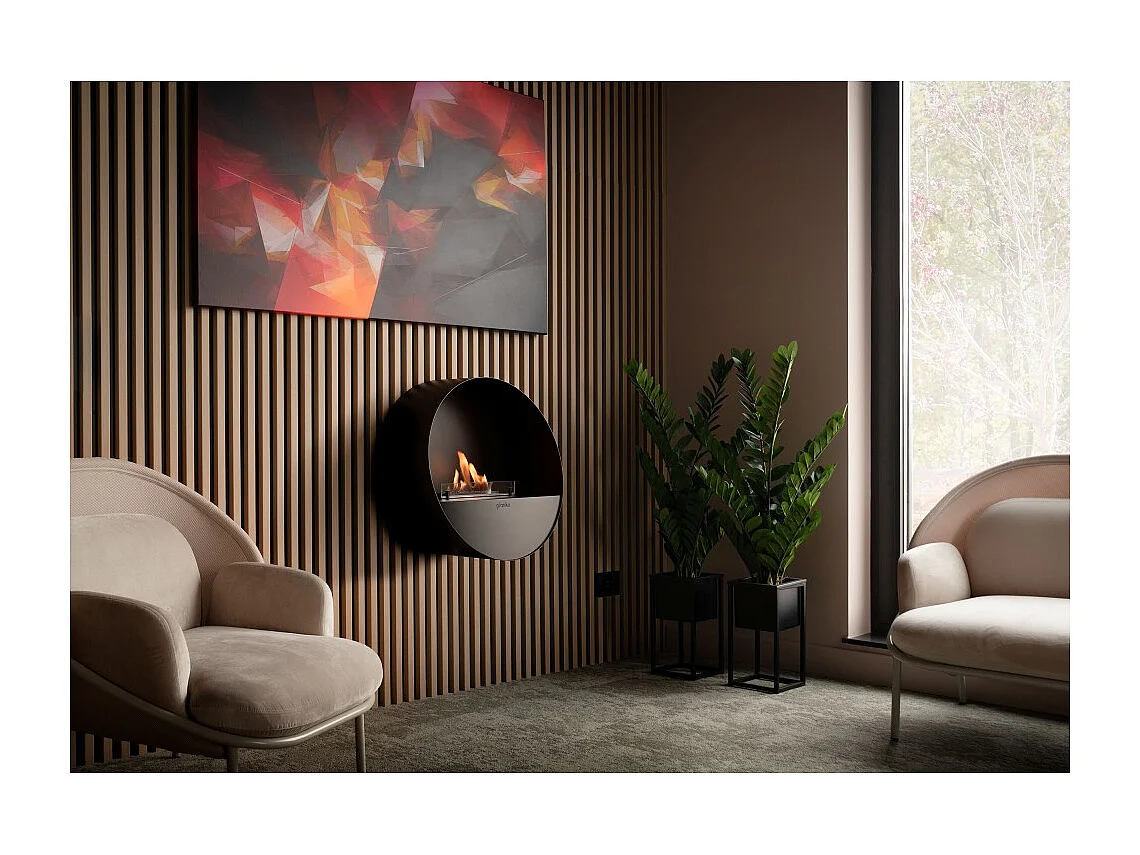 Planika - Camino a Bioetanolo Bubble Wall and Floor BEV Senza Canna Fumaria, Controllo Remoto, Acciaio, Parete e pavimento