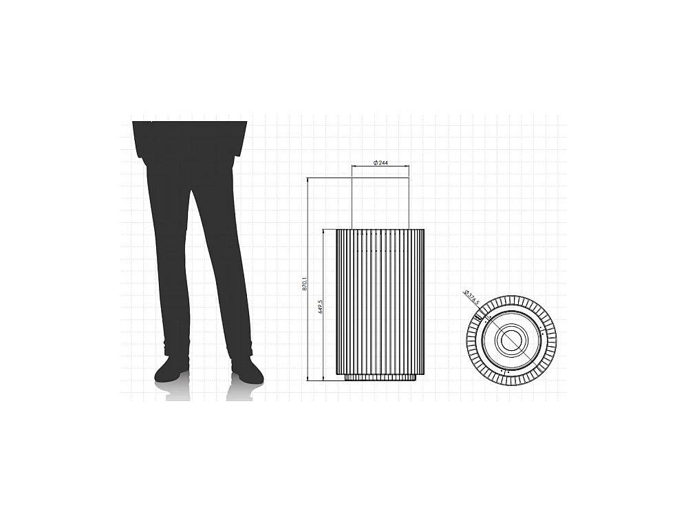 Planika - Cheminée bioéthanol portable Mandala Biofireplace avec technologie Commerce, verre cylindrique noir