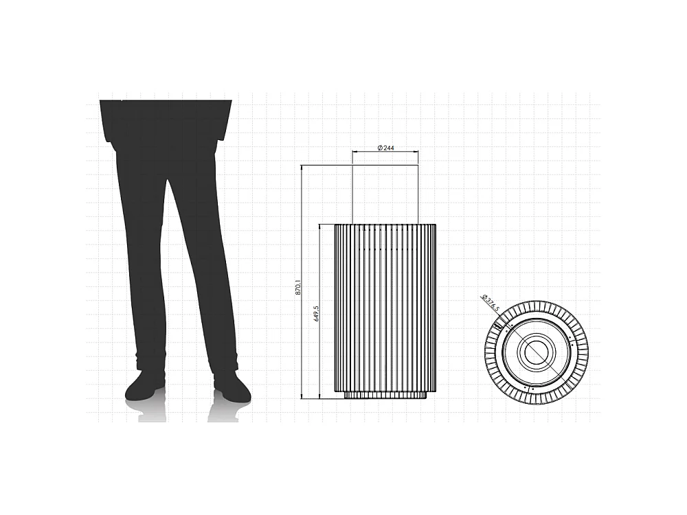 Planika - Cheminée bioéthanol portable Mandala Biofireplace avec technologie Commerce, verre cylindrique noir