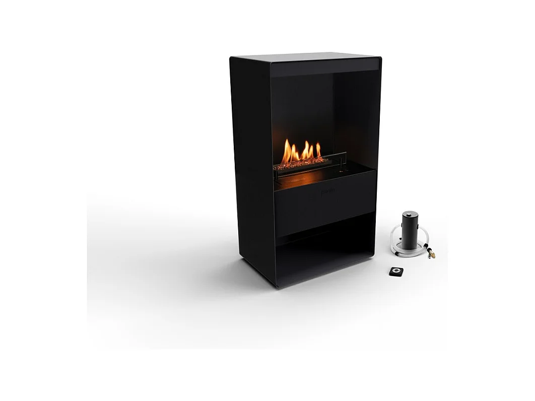Planika - Senso Stove BEV Cheminée bioéthanol sans conduit, télécommande, acier, poêle bioéthanol