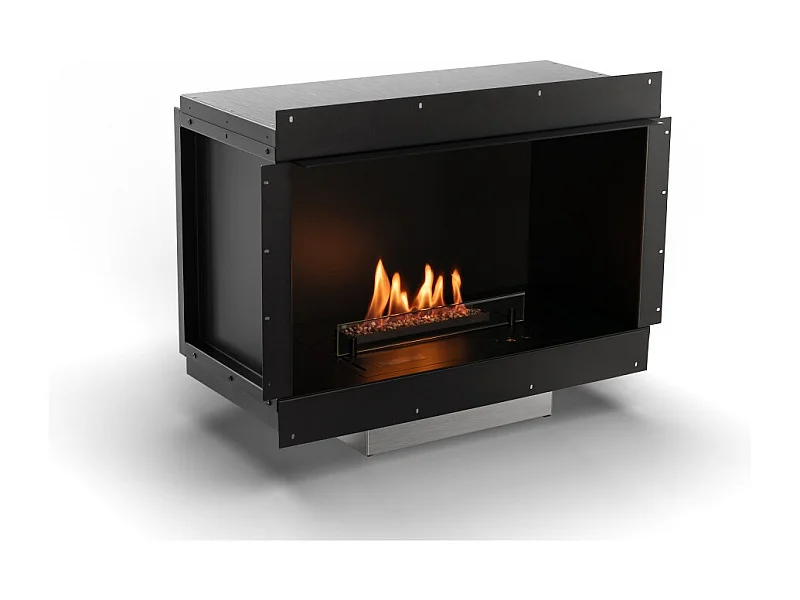 Planika - Senso Fireplace BEV Chimenea de bioetanol sin ventilación, control remoto, acero, paneles laterales extraíbles