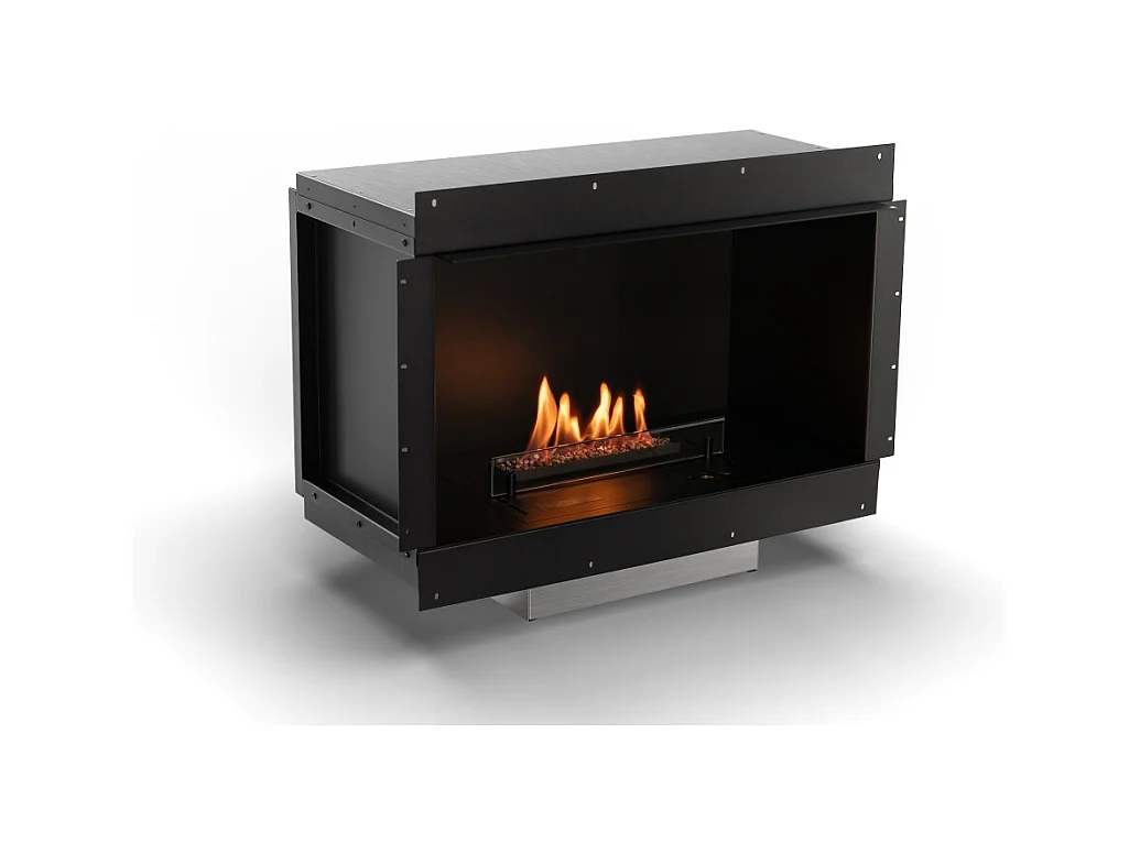 Planika - Senso Fireplace BEV Cheminée bioéthanol sans conduit, télécommande, acier, panneaux latéraux amovibles