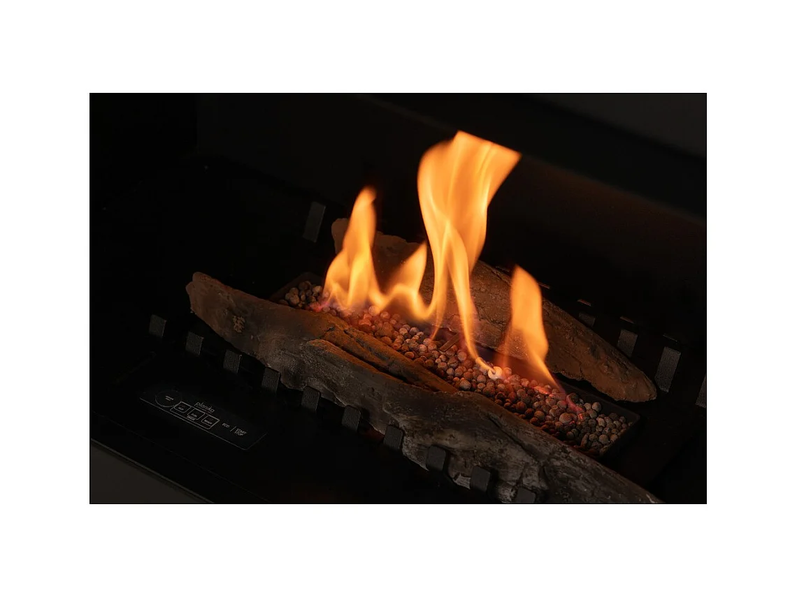 Planika - Senso Fireplace BEV Cheminée bioéthanol sans conduit, télécommande, acier, panneaux latéraux amovibles
