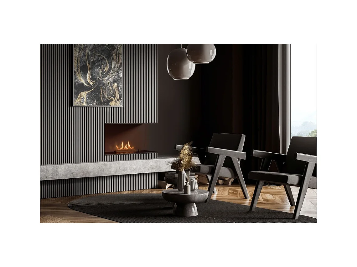 Planika - Senso Fireplace BEV Cheminée bioéthanol sans conduit, télécommande, acier, panneaux latéraux amovibles
