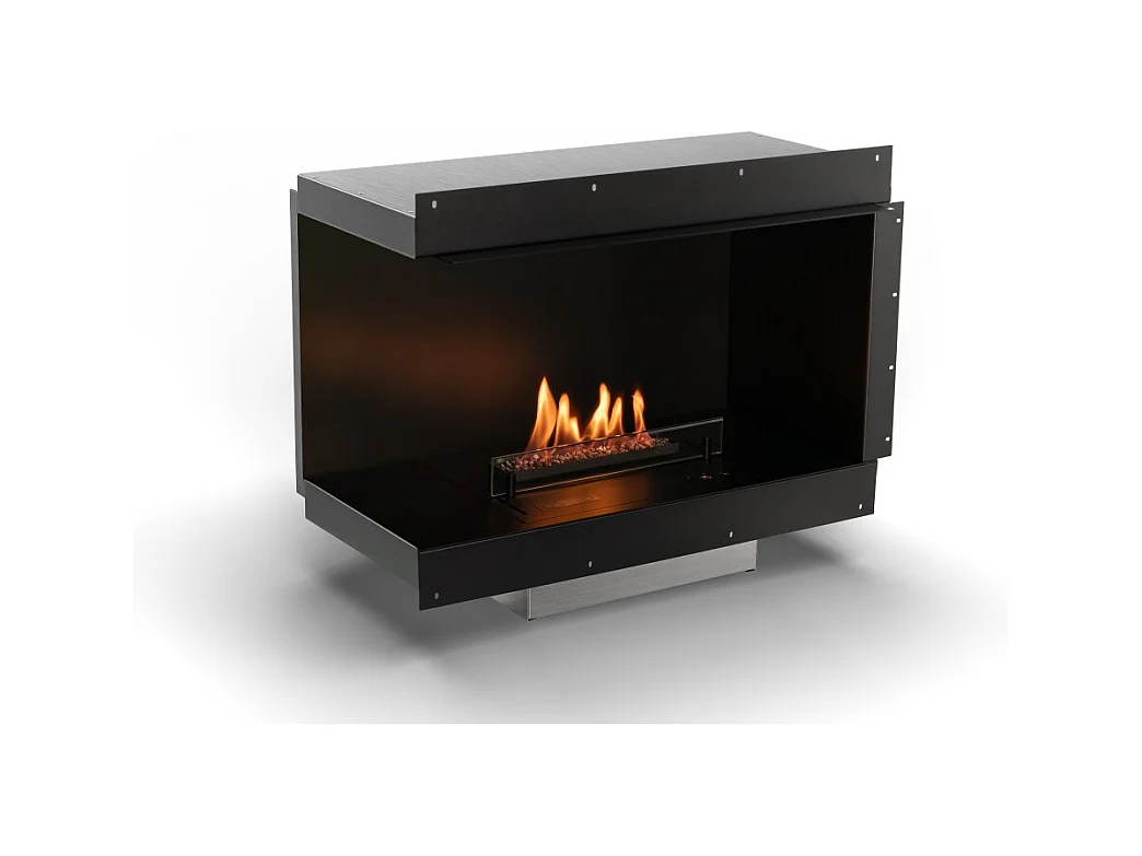 Planika - Senso Fireplace BEV Cheminée bioéthanol sans conduit, télécommande, acier, panneaux latéraux amovibles